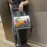 Chh Chrome Heart Leather Bag Las Vegas Themed Embroidered Tote