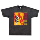 Rock Star T Shirt Guns N'Roses Use Your Illusioni T-shirt Gun Flower Band Rock Retro Short Sleeve