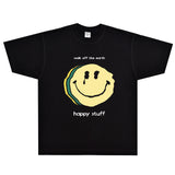 Rock Star T Shirt Walk off the Earth Happy Stuff T-shirt Rock Band Smiley Face American Style Loose Short Sleeve