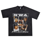 Rock Star T Shirt Compton Group Niggaz Wit Attitudes Washed Distressed T-shirt