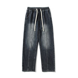 Unisex Jeans Vintage Washed Old Jeans Loose Straight Pants