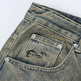 Unisex Jeans Old Washed Jeans Summer Loose Straight Casual