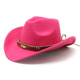 Walter White Fedora Tibetan Top Hat Metal Feather Western Cowboy Top Hat Men Female Cap Felt Cap