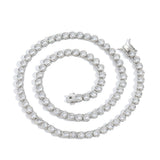 Zircon necklace with tennis chain