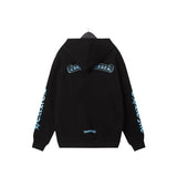 CHH Chrome Heart HoodieCH Premium Lightning Blue Zipper Hooded Sweater Jacket Cardigan