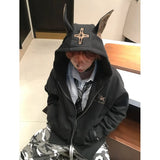 Unisex Baseball Jersey Doberman Cardigan Fleece Hooded Sweater