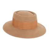 Walter White Fedora Wool Bow Flat Top Woolen Hat Vintage Denim Fedora Hat