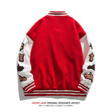 Men Baseball Jacket Spring Stitching Towel Embroidery Stick Men's Baggy Casual Jacket Coat