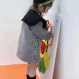 Girl Jacket Girls' Coat Plaid Autumn and Winter