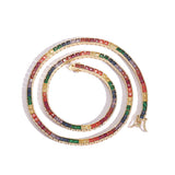 Zircon necklace square colorful zircon
