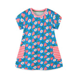 Girl Dress Summer Knitted Cartoon Printed Princess Dress Girls' Dress
