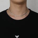 Zircon necklace single row chain