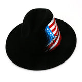 Walter White Fedora Topper Hand Painted Graffiti Woolen Hat Printed Tie-Dye Felt Hat