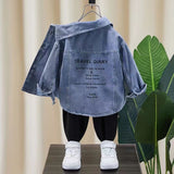Boy Jacket Boy's Cowboy Shirt Spring and Autumn Korean Style Long Sleeve Top Fashion Shirt Coat