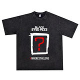 Rock Star T Shirt Washed Distressed T-shirt Short Sleeve Loose