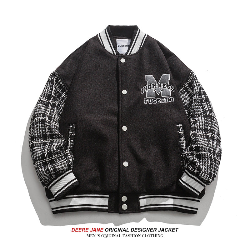 Men's Baseball Jacket Spring Baseball Jacket Men's Loose Vintage Casual Jacket