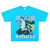 Rock Star T Shirt Chinese Singer Xu Wei Commemorative Edition Printed Loose Retro T-shirt