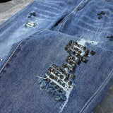 CHH Chrome Hearts Jeans Unisex Casual Loose Rivet Jeans