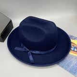 Walter White Fedora Woolen Cowboy Hat Bow Men's Jazz Top Hat Autumn and Winter