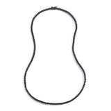 Zircon necklace 3 prong black tennis chain