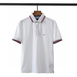 Tommy T Shirts Tommy Cotton Collar Men's Slim-Fit Short-Sleeved Color Collar Polo Shirt