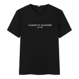 Tommy T Shirts Summer Clothes T-shirt Crew Neck T-shirt Solid Color