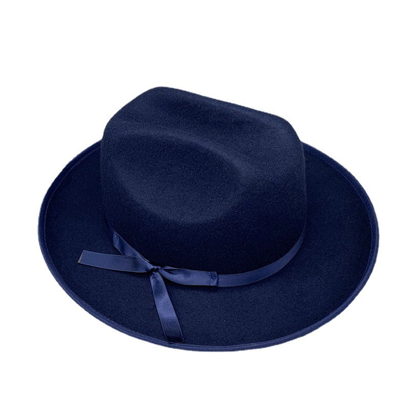 Walter White Fedora Woolen Cowboy Hat Bow Men's Jazz Top Hat Autumn and Winter