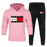 Tommy T Hoodie Casual Sports Suit Sweatpants