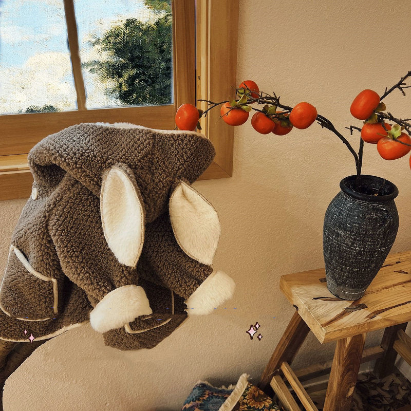 Girl Jacket Girls' Coat Super Soft Short Velvet