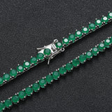 Zircon necklace green malay jade