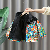 Boy Jacket Boy Spring and Autumn Coat Jacket Boy Handsome Fashionable Top