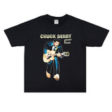 Rock Star T Shirt Chuck Berry Printed T-shirt Short Sleeve Cotton Fashion Brand Loose