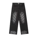 Unisex Jeans Vintage Washed Jeans Loose Straight Oversize Wide Leg Pants