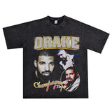 Rock Star T Shirt Drake Hip Hop Print Cotton T-shirt Short Sleeve Men and Women Loose