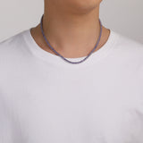 Zircon necklace 3mm purple tennis chain