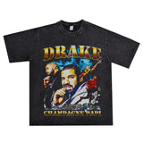 Rock Star T Shirt Drake Hip Hop Print Cotton T-shirt Short Sleeve Men and Women Loose
