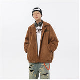 Unisex Baseball Jersey Flight Jacket Fall Loose Lapel Jacket