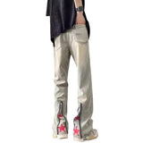 Unisex Jeans Old Jeans Vibe High Street Loose Straight Pants Washed