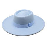 Walter White Hats Solid Color Wool Autumn and Winter Warm Outdoor Oval Ring Top Hat