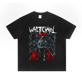 Rock Star T Shirt Whitechapel Rock Band Vintage Print Distressed T-shirt Loose