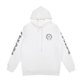 CHH Chrome Heart Hoodie Crowe Horseshoe Burning Cross Print Long Sleeve Sweater