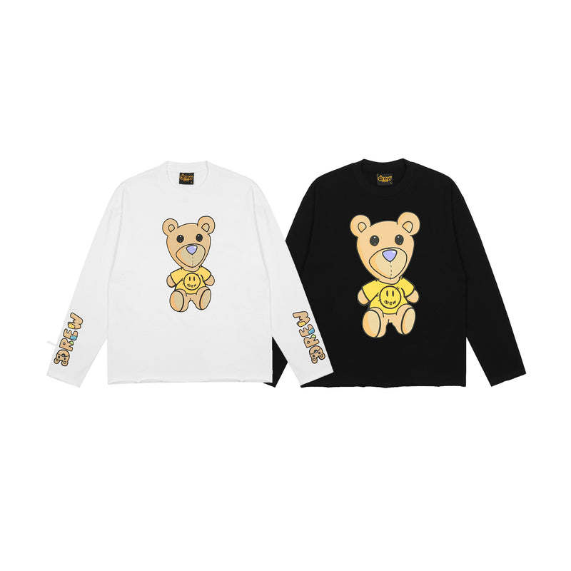 Drew House Sweatshirts Unisex Cartoon Bear Crew Neck Loose Sweater