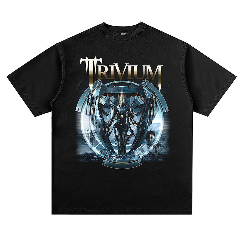 Rock Band T Shirt Short Sleeve Loose European and American High Street