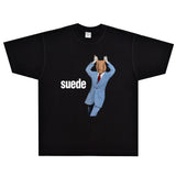 Rock Star T Shirt Suede Animal Nitrate T-shirt Rock Band Street Retro Loose Short Sleeve