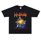 Rock Star T Shirt Def Leppard Band Printed T-shirt Loose Short Sleeve