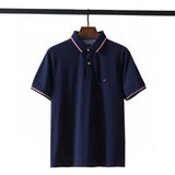 Tommy T Shirts Tommy Cotton Collar Men's Slim-Fit Short-Sleeved Color Collar Polo Shirt