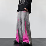 Unisex Jeans Ripped Straight Jeans Loose Wide Leg Pants Casual Trousers