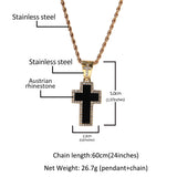 Jewelry Hip Hop Diamond Set Black Cross Pendant Necklace Crosses Egypt Pieces