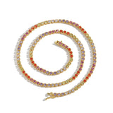 Zircon necklace half pack colorful tennis chain