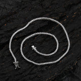 Zircon necklace three prongs zircon single row tennis chain